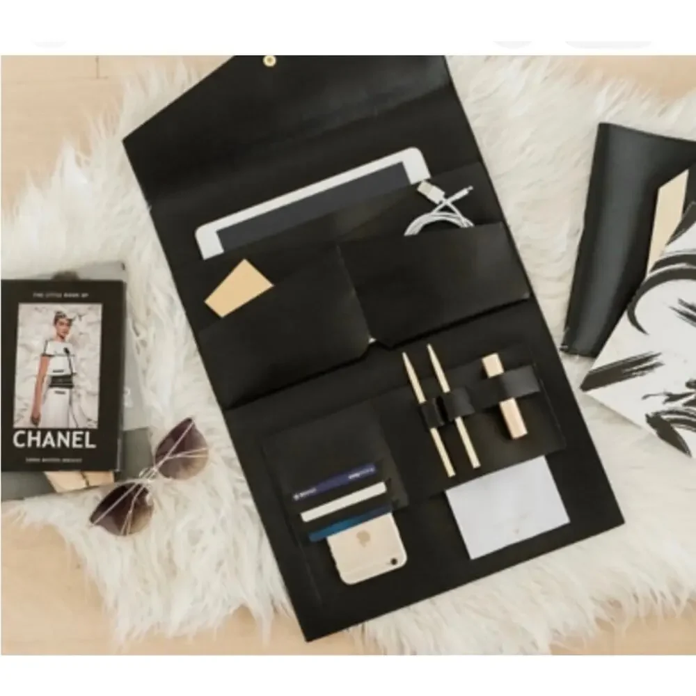 Glass Ladder & Co The Megan Clutch Black Organizer Career Travel